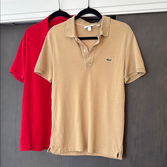 Set of 6 Lacoste polos (navy, white, grey, tan, yellow, and red) 👕🐊🎾 - Picture 6 of 7
